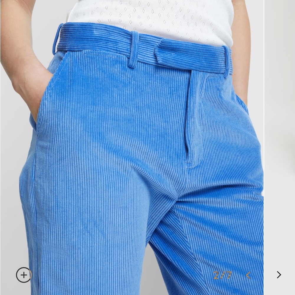 Maryam Nassir Zadeh Omar Ultramarime Blue Corduroy Trousers Size 28